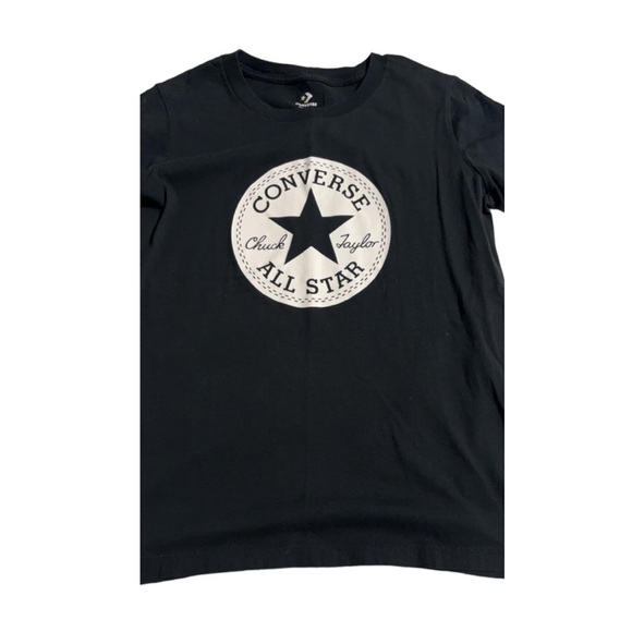 Chuck Taylor Converse All Star Black Logo Short Sleeved T-Shirt - Size Med - Picture 2 of 3
